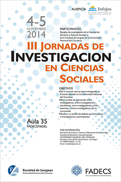 SE VIENEN LAS III JORNADAS DE INVESTIGACION EN CIENCIAS SOCIALES